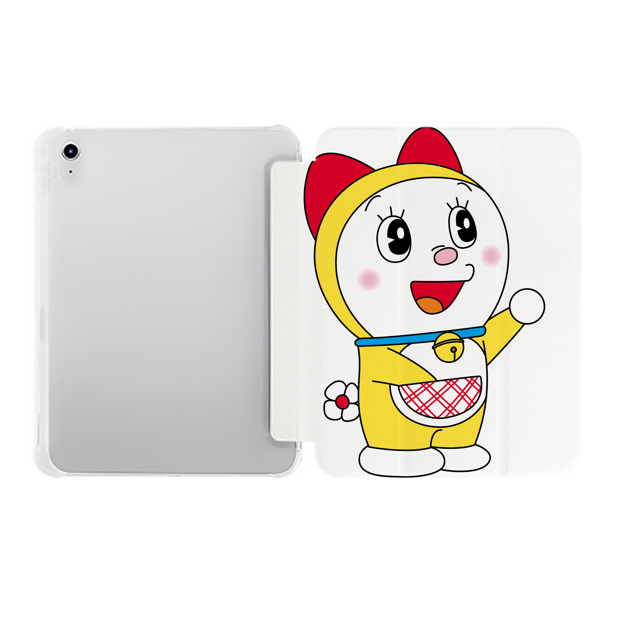 （画像用） ドラえもん ドラミ Doraemon Dorami IPad ケース ペン収納付き 三つ折りスタンド PUレザー×シリコン 対応機種9.5/10.5/10.9インチ
